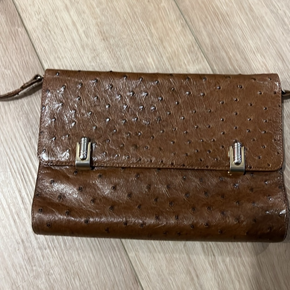 Mauri Vintage Brown Ostrich Leather Purse - Picture 2 of 8
